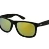 Lunettes De Soleil Sport Miroir Noir Or | Alensa